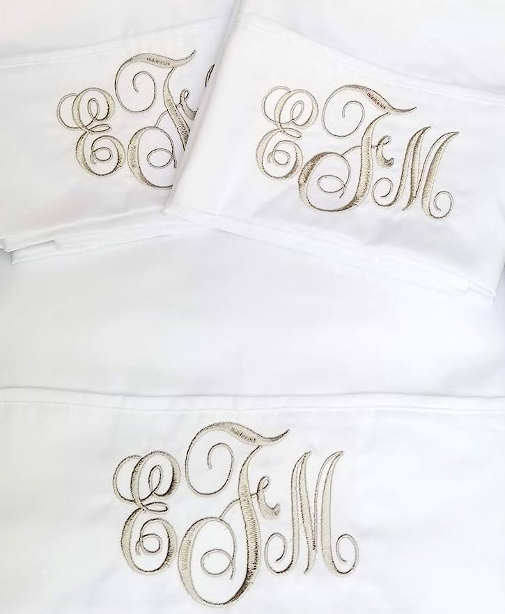 Personaliozar sábanas con iniciales bordadas